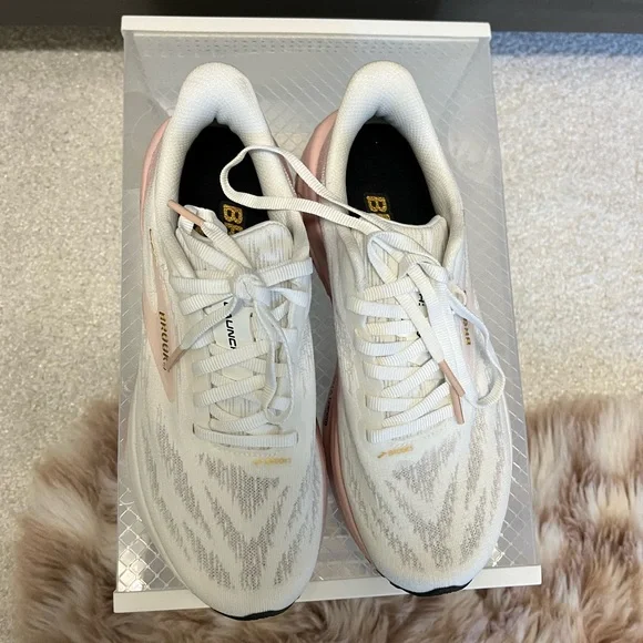 Brooks Women's Launch Athletic Shoes - White and Pink - Picture 4 of 8